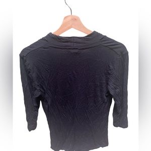 Black three-quarter length sleeves blouse